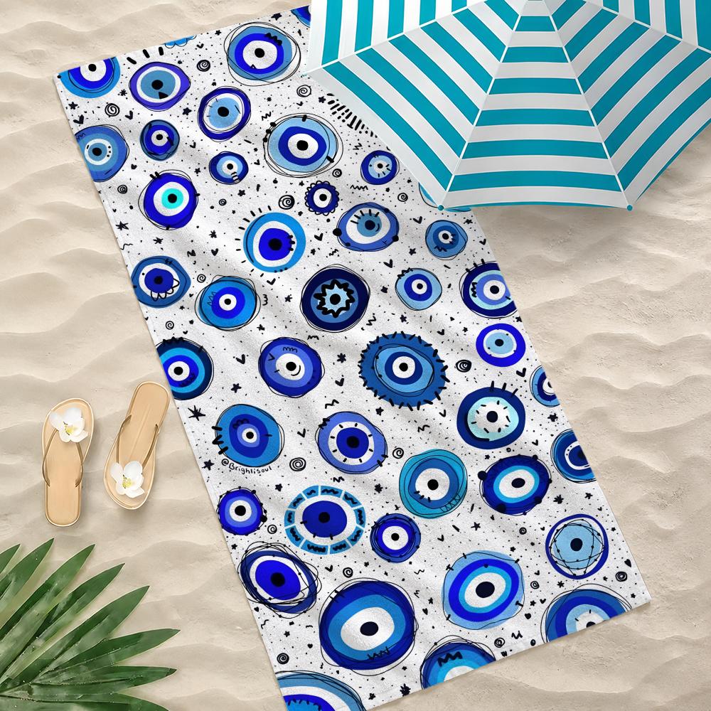 Evil Eyes Bath Towel Towel Soft Pool Gift For Travel Gym Shower Camping Quick Dry Sports Large Beach Towels