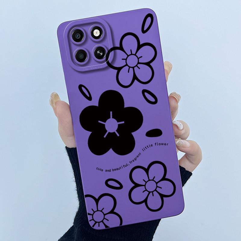 For Infinix Smart 6 HD Case Lovely Cat Cartoon Flower Liquid Silicone Soft TPU Shockproof Back Cover Smart6 HD X6512 Phone Case