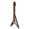 Wooden Miniature Electric Guitar Model with Stand and Case Coffee Mini Musical Instrument Model Decoration 10cm