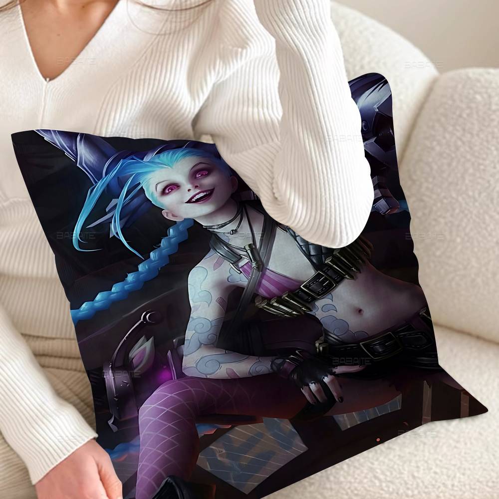 Game Arcane J-Jinx Pillowcase Toon Gift Cushion Cover Bedroom Home Sofa Chair Seat Decor Pillow Case