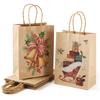 Christmas Santa Claus Snowflake Kraft Paper Handbag Marry Christmas Party Decor For Home