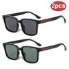 2pcs Rectangle Sunglasses For Men Women Polarized UV400 Outdoor Sports Protection Driving Sun Glasses Male Famale Brand Design