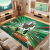 South Sydney Rabbitohs Personalized Crystal Velvet Carpet, Customized Name Text Soft Anti‑Slip Rug for Living Room Bedroom