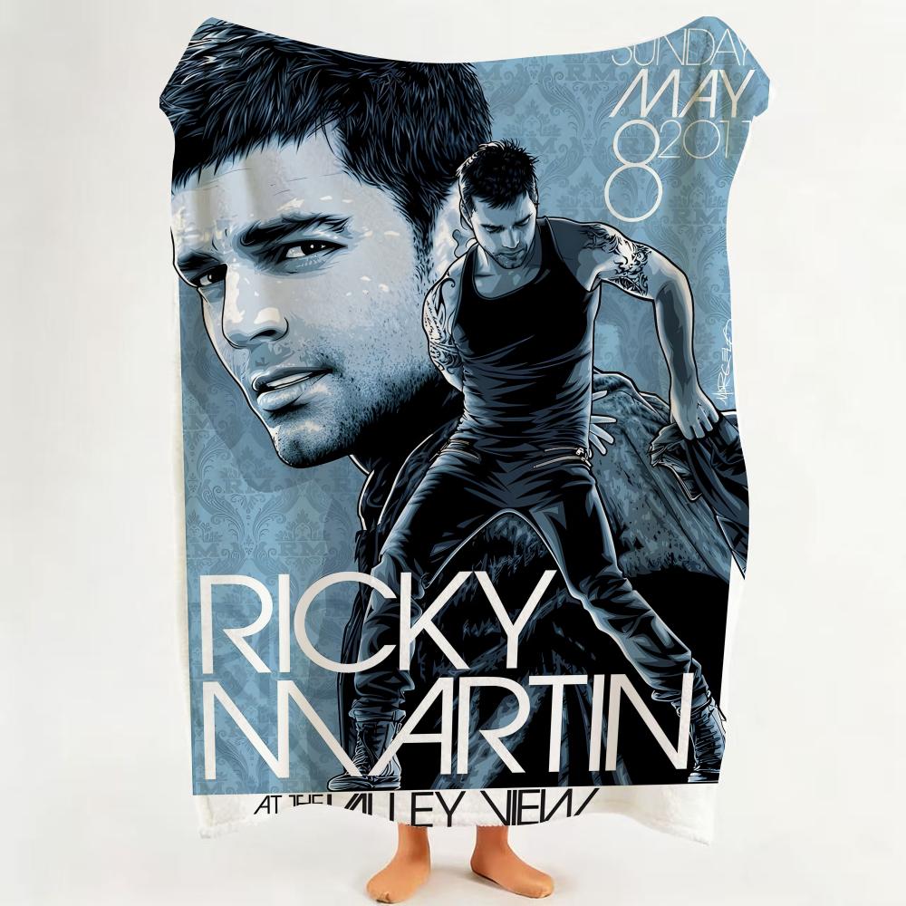 Music RRicky MMartin Throw Flannel Throw Blanket Suitable for Sofa Living Room Bedroom