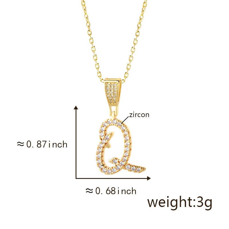 Gold Plated Crystal Initial Letter Necklace Personalized Dainty Name Pendant Jewelry