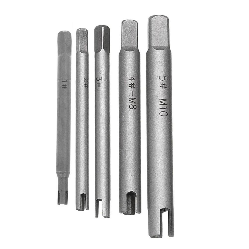5pcs M4-M10 Broken Tap Extractor Guide Easy Wire Screw Remover Tools Drill Bits