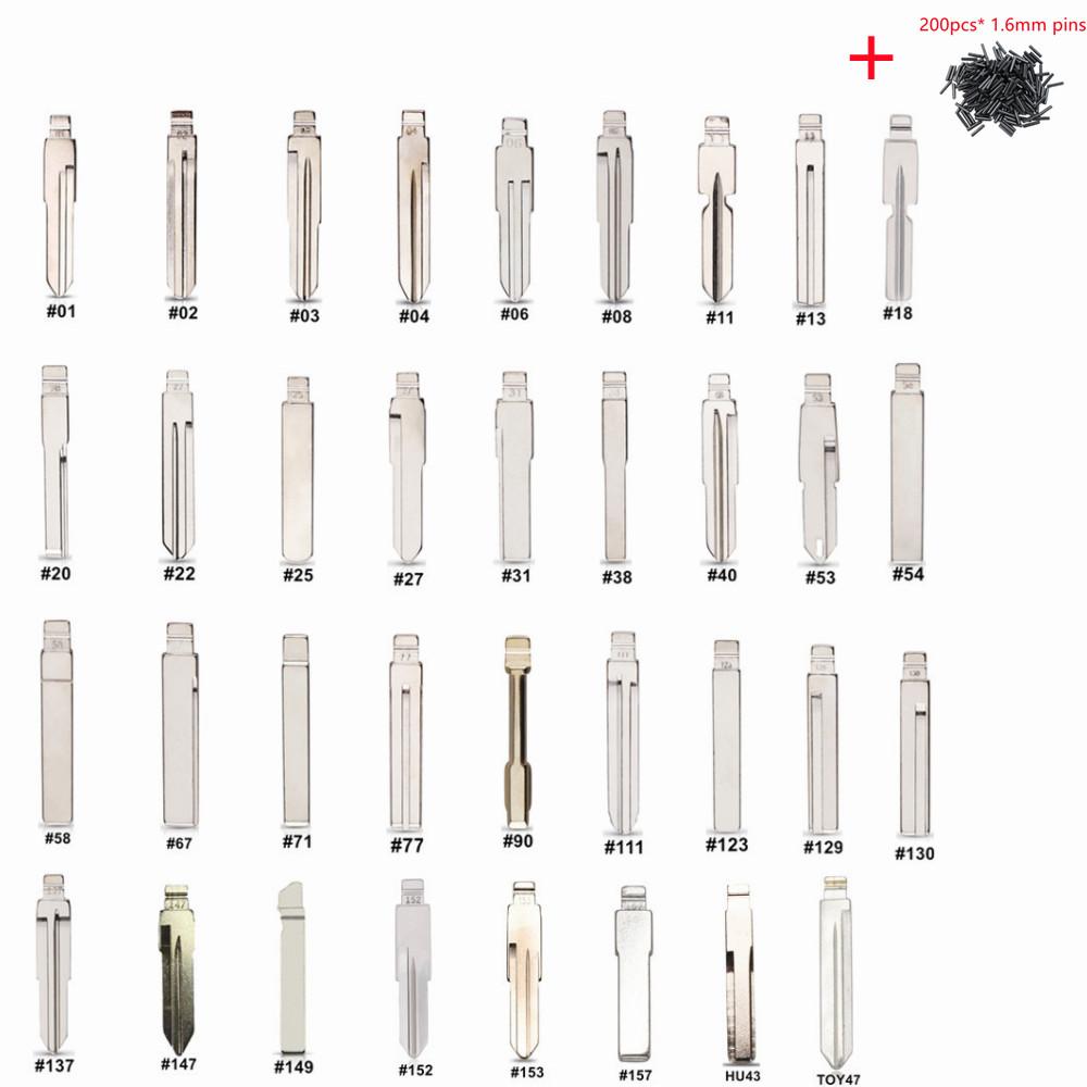 175pcs Blank Metal Uncut Car Remote Key Blade For KEYDIY KD900/KD-X2 KD KEYDIY VVDI JMD Remote Car Key Blade Box 175 No Logo No box