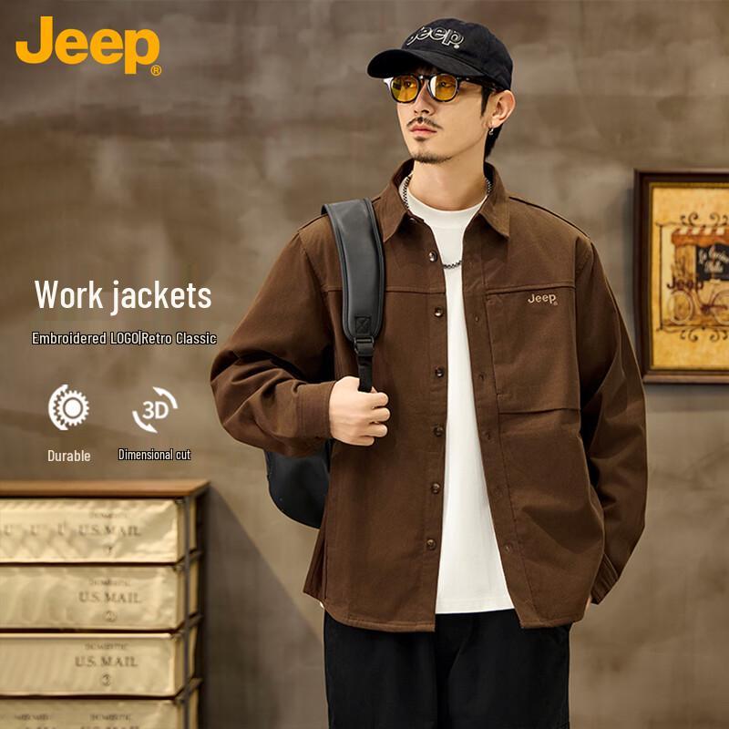 JEEP Unisex Loose Fit Long Sleeve Casual Shirt