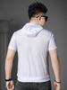 Ozhouzhan Summer Solid Hood Short sleeve T-shirt Men's Trendy Thin Cardigan Zip-up T-shirt Half Sleeve Outerwear Men