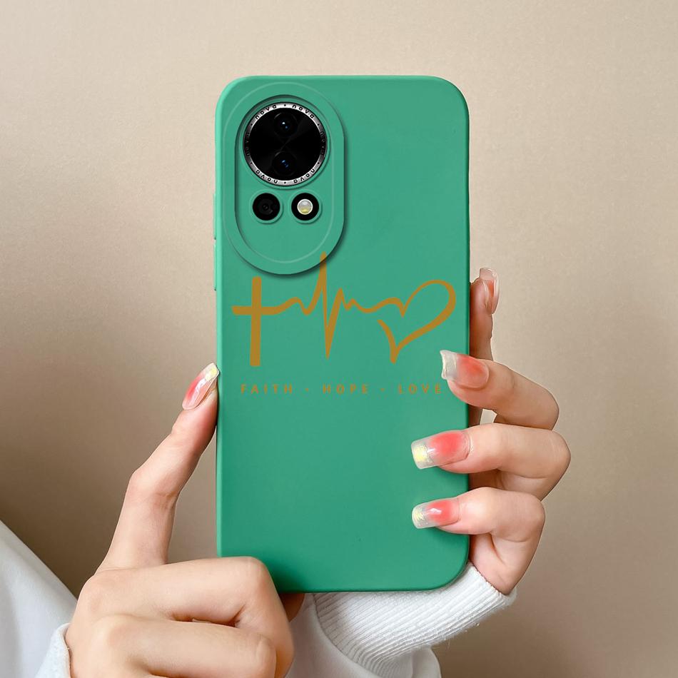 For Huawei Nova 12 Pro Ultra Phone Case Love Heart Liquid Silicone Camera Protection Back Cover For Huawei Nova12 12Pro 12Ultra