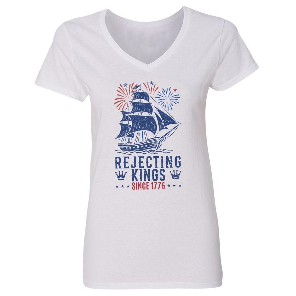 Rejecting Kings Since 1776 - Resist 47 - Protest Ladies V-Neck Tshirt Unisex T-Shirt XXXL