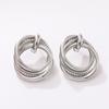 European and American exaggerated earrings, personality geometry, large circle metal trendy temperament, double-layer hollow tube earrings