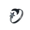 Lovely Moon Star Stainless Steel Ring Women Resizable Casual Finger Rings Anniversary Gift Jewelry