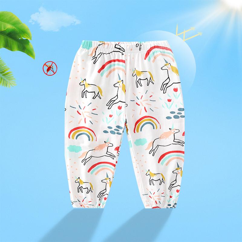 Pure cotton fabric Summer and autumn baby gauze mosquito proof pants