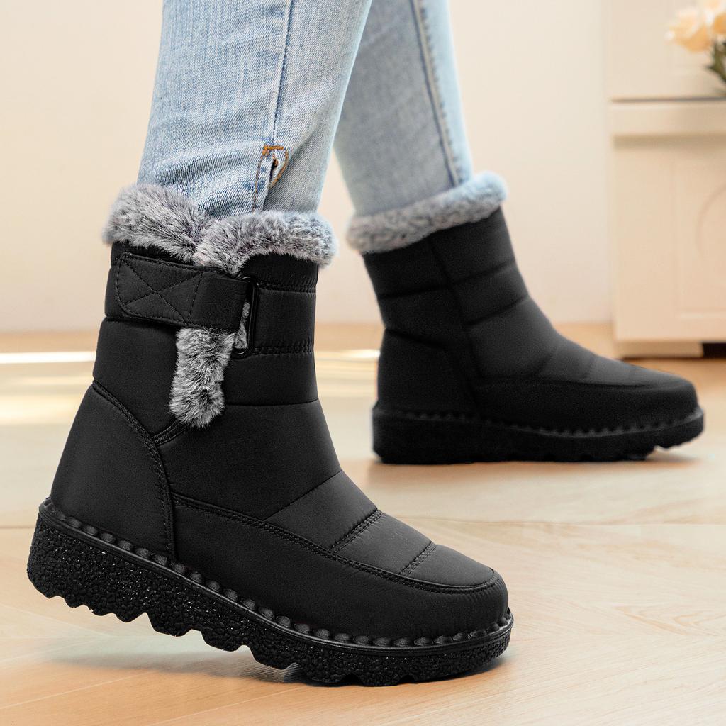Cotton Shoes Women's Large Size Winter Snow Boots Velvet Shoes Children's Long Boots Heightened Thick-soled Cotton Boots