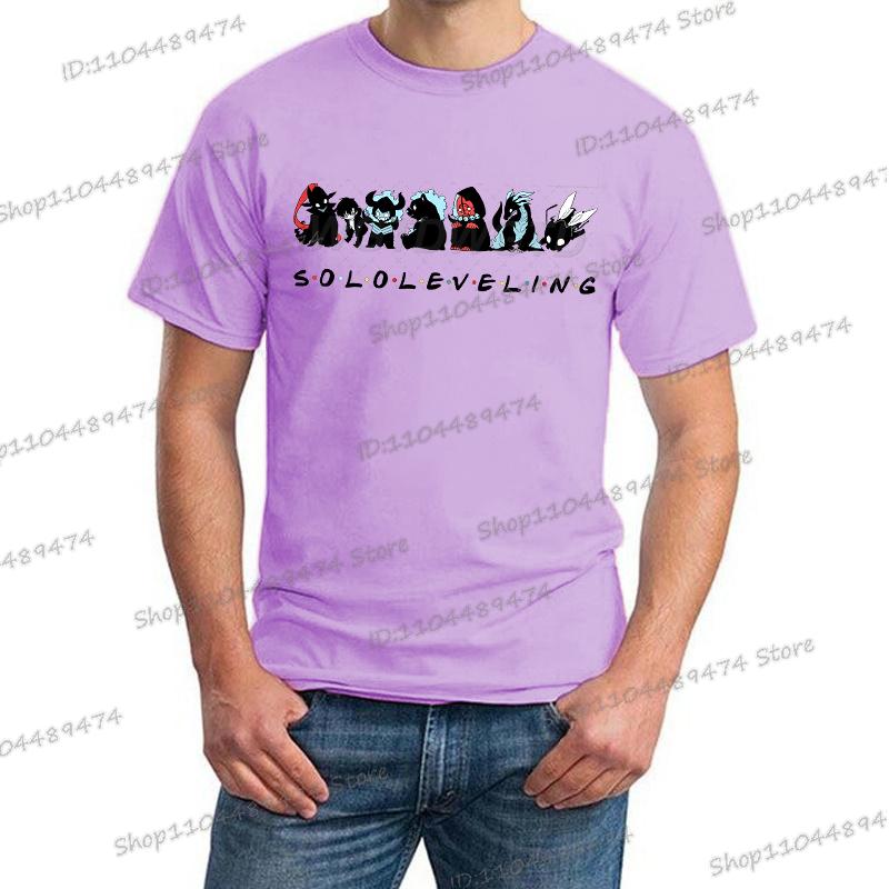 Anime Print Solo Leveling T-shirt Unisex Casual Loose Cool Manga Y2K Tops Sung Jin-Woo Graphic Men Women Funny Fashion Clothes
