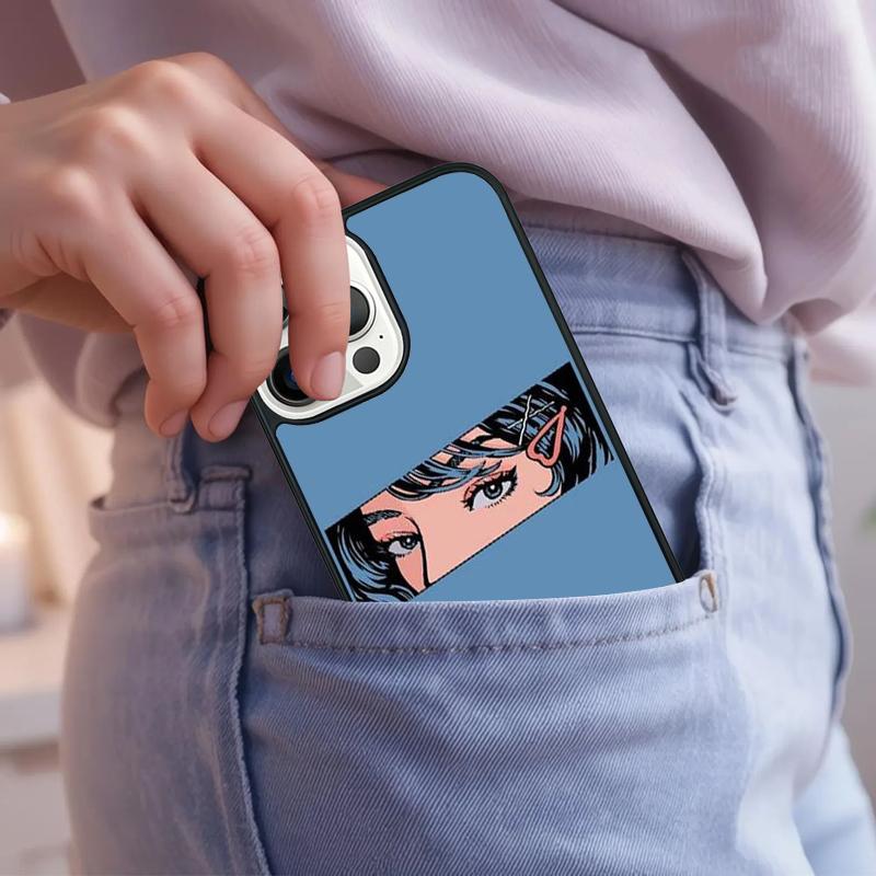 Pop art Anime Girl Aesthetic Phone Case For iPhone 17 Air 15 16e 14 13 Pro Max Coque 12 11 Pro Max PLUS cover
