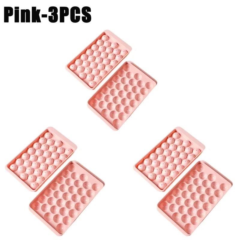 1-5PCS Ice Mold with Lid Diamond Design Easy Release 3D Round Ice Ball Maker Plastic Freezer Tray for Whiskey Cocktails Reusable