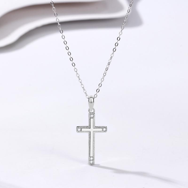 Cross Necklace Female Collarbone Chain Niche Design Simple Temperament Jewelry Premium Durable Quality Useful Practical