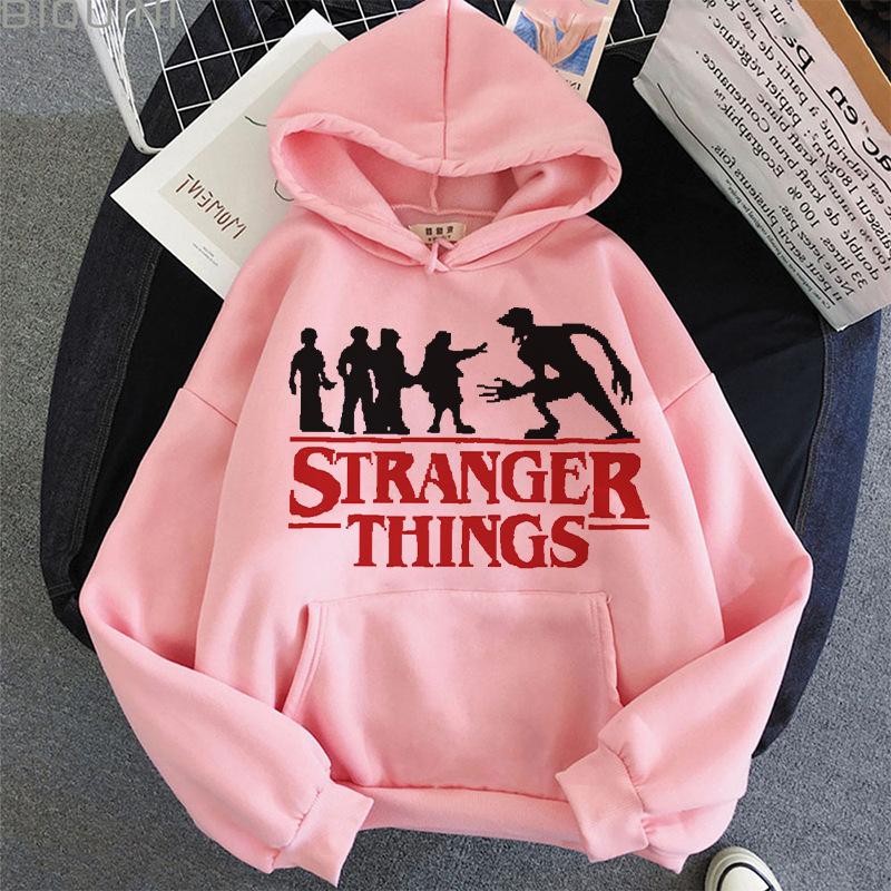 

Толстовка з принтом Stranger Things з флісом, пуловер, чоловічий, жіночий, унісекс, оверсайз, Y2K S темно-синього кольору