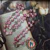 Elegante Rosenherz-Perlen Glasanhänger Rosenkranz-Halskette Christliches Gebet Modischer Vintage-Halsschmuck für den täglichen Gebrauch