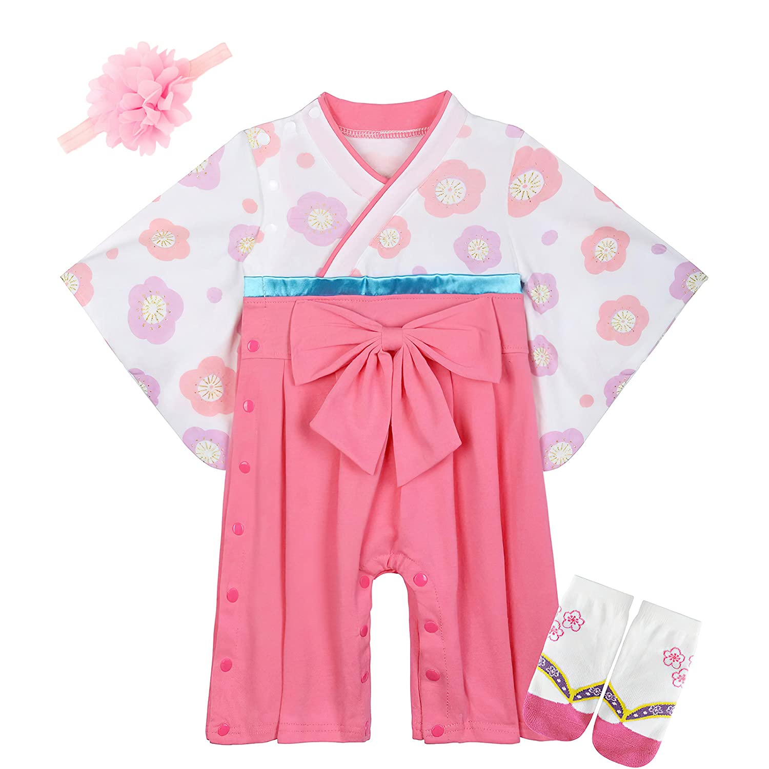 

Shrine design romper set for includes and perfect for a first Hina Matsuri Sizes 100 [Yilaku] Maiden-style 3-year-old girls, hakama, socks, headband,