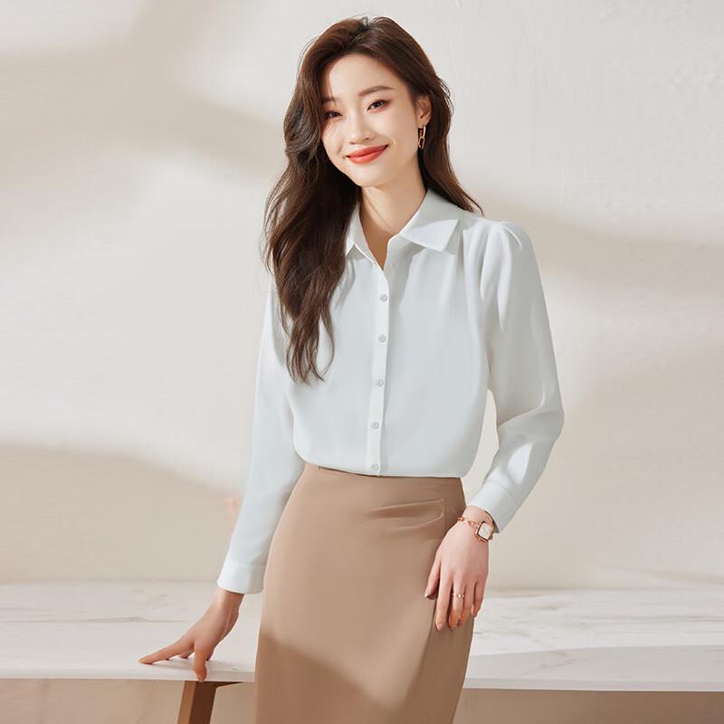 Women's Long-Sleeve Professional Chiffon Blouse