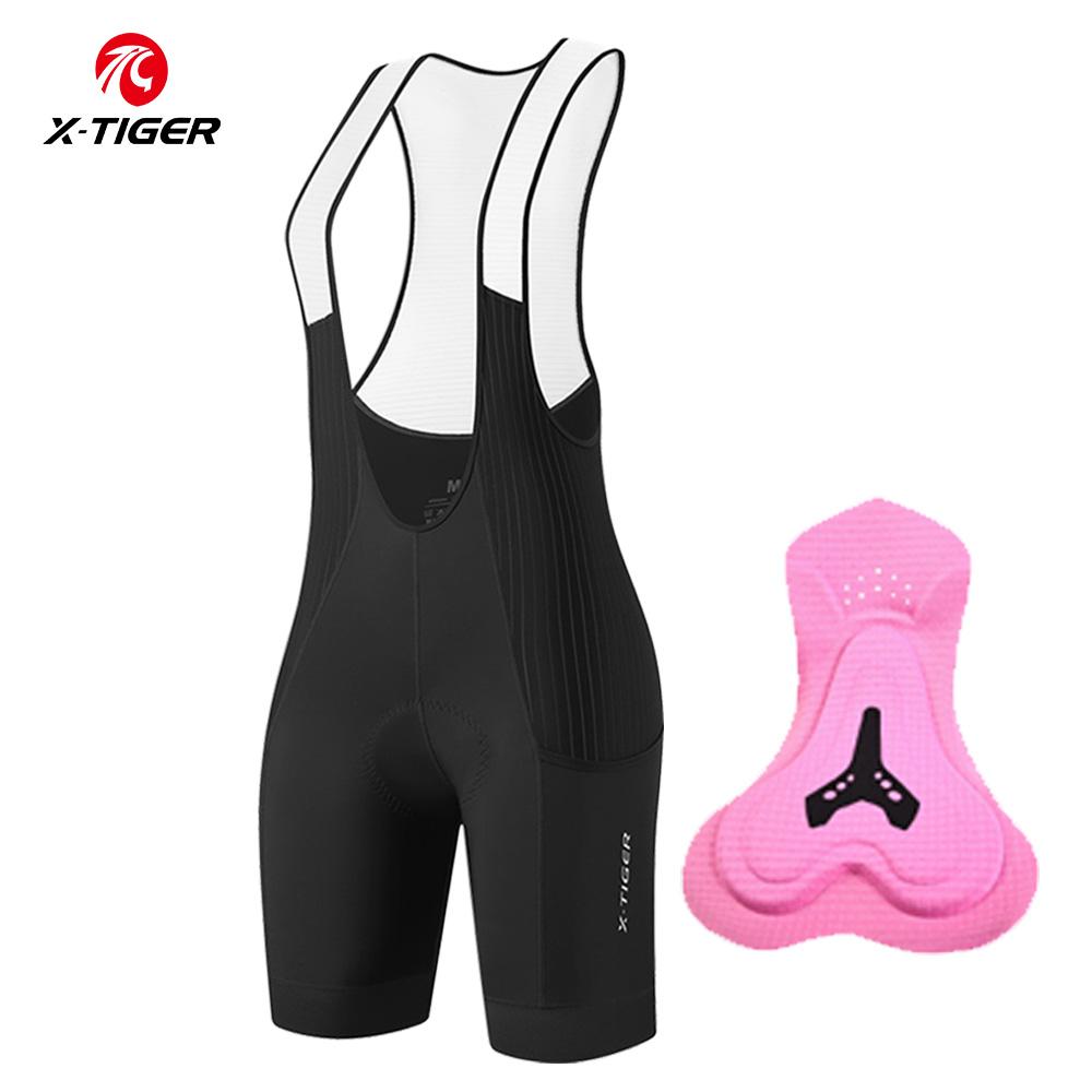 X-TIGER Bib Shorts Cycling Women 5D Thick Padding Mountain Road Bike Bib Shorts Summer UV Protection Professional Cycling Shorts M