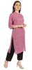 Moomaya Printed Womens Kurti 3 4 Sleeve Mandarin Collar Straight Kurta Soft Summer