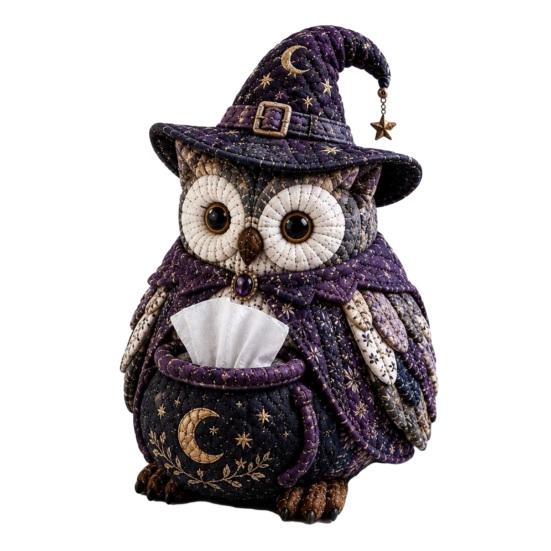 huaqianguhh DIY Tissue Box Cover Kit, Owl Shape, Soft Textures Patchwork Sewing Handmade for Handicraft Enthusiast Beginners