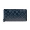 Gucci Monogram Logo Embossed Leather Long Zipper Wallet Men Wallets Dark-Blue Navy-Blue 447906-CWC1R-4009