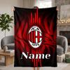 AC Milan Custom Flannel Blankets Soft Warm Cozy Throws for Home Decor Holiday Gifts