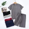 Men's Pajamas Summer Modal Short-Sleeved Shorts Home Wear Thin Round Neck Casual Suitable for Daily Wear Plus Size Pajama Set