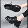 British Style Platform Lace-up Small Leather Shoes Soft Sole Comfortable Commuting Single Shoes Women's Shoes 2025 Spring and Autumn New Loafers