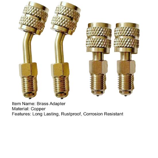R410 Refrigerant Brass Adapter Rustproof Corrosion Resistant Universal Reverse Thread