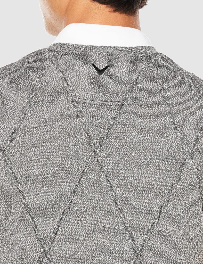 Pánská pletená vesta Golf C22219100 3L [Callaway] s výstřihem do V (Svetr s argyle vzorem/odpuzující vodu) / / 1022_Gray
