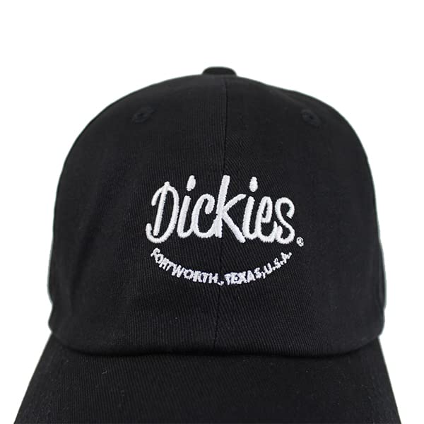 Dickies Cap for Men and Low Smile Present for Girls Women, Hat, Cap, EMB, Popular, Trendy, Cute, Gift, (Black)