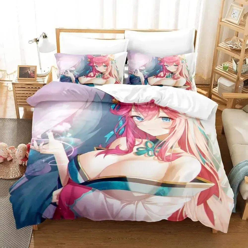 New Game Spirit Blosom Ahri Beding Set Bedrom Soft Modern Bedspreads Comefortable Children Kids Soft Duvet Cover Comfortable Quilt Cover And Pilowcase