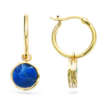 [R2585] - Crioulos Banhados a Ouro 'Cléopatra' azul dourado (sodalita) - 15 mm 10 mm
