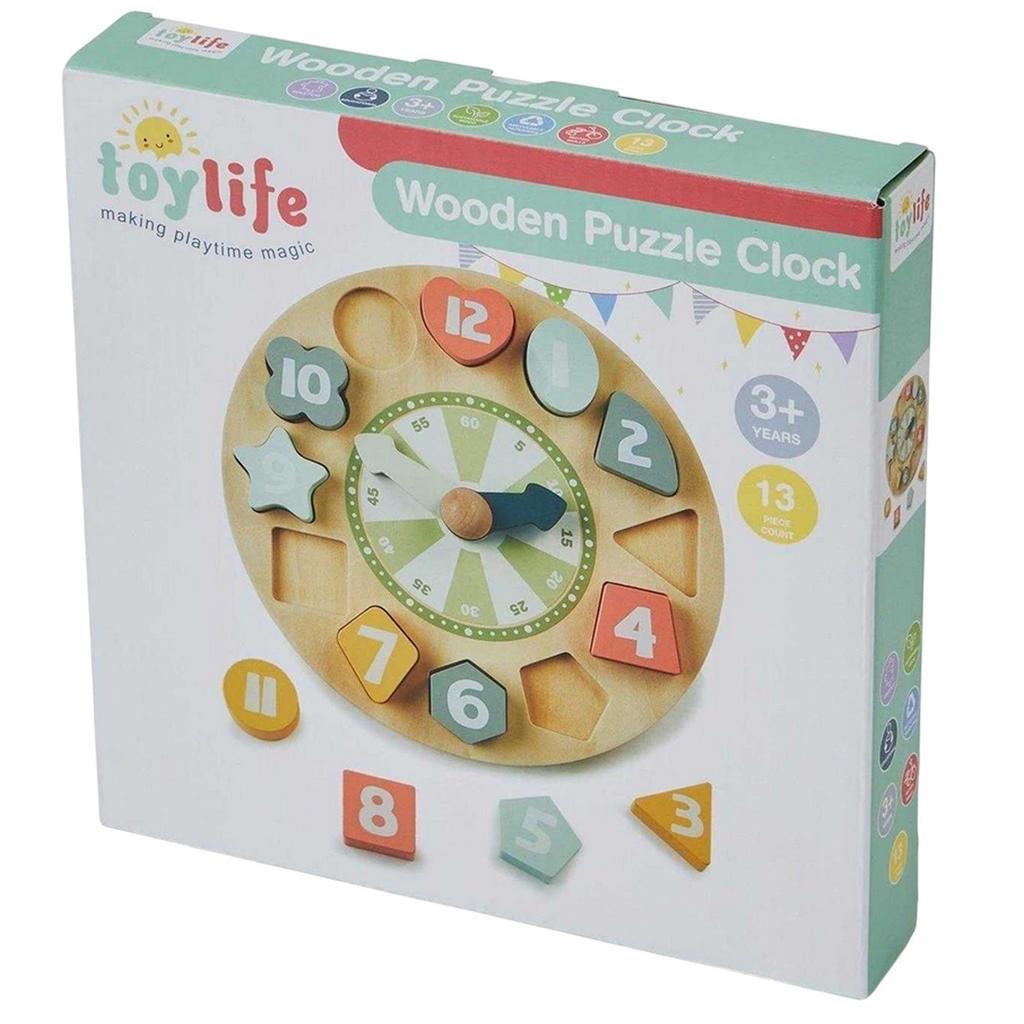 Toy Life Childrens/Kids Wooden Clock Puzzle
