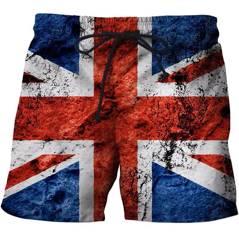 Boxshorts Hose USA Amerika UK Britische Flagge 3D-Druck Training MMA Unisex Herren Damen Schnelltrocknend Fitness Studio Sport Workout Lässig Streetwear