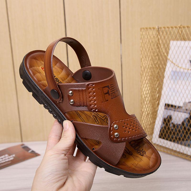 WTEMPO Men's Summer Peep-toe Youth Beach Shoes Dual-use Beach Slippers Non-slip Men Sandals Mens Shoes