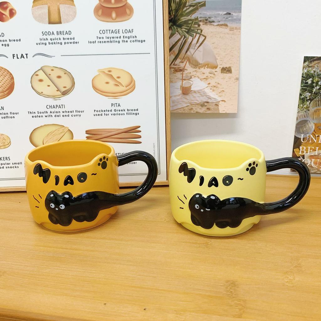 Senso del Design Gatto Tazza Impilabile Alto Valore Tazza in Ceramica Coppia Tazza per Bere Acqua Domestica Tazza per Caffè Colazione Uomo