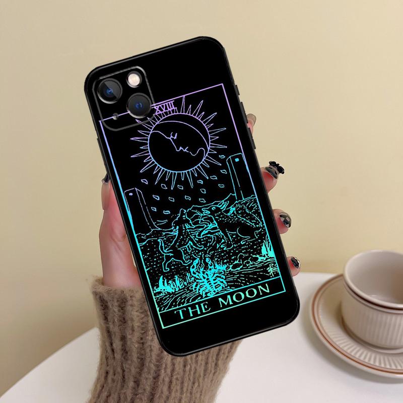 Tarot Moon Phone Case For iPhone 17 Pro Max 14 13 12 11 15 16 Pro Max Mini Plus 16e 17 Air Cover Funda