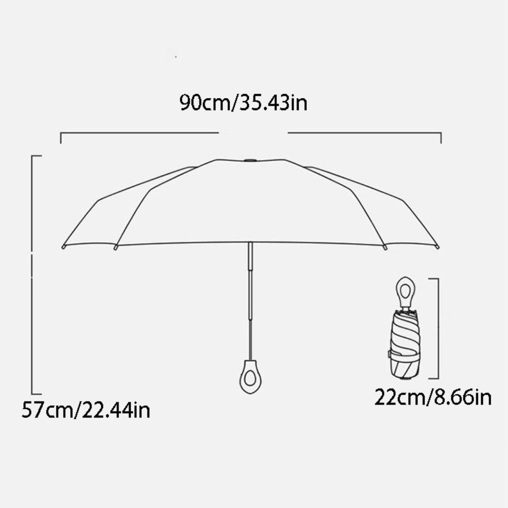 Anti UV Mini Sun Umbrella Lightweight Five-Folding Parasol 2 In 1 Portable Rain Umbrella  Travel