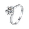 Ring for Women S925 D Color Moissanite Sterling Silver Plated Pt950 Pliers 1/2 Carat Moissanite Ring Engagement Ring Wedding Ring Gift for Girlfriend
