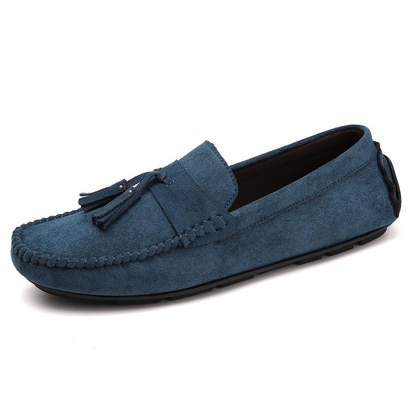 Handmade Doudou Shoes Men's 2025 New Trend Men's Shoes One-pedal Casual Leather Shoes Fringed Soft-soled Driving Shoes