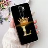 Fashion Crown Initial Letter Case For Xiaomi Redmi Note 8 Pro Note8 8T Soft Silicone TPU Cover For Redmi Note 8 8Pro Phone Cases