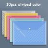 10pcs A4 Transparent Snap Button Style Document Storage Bag Daily Office File Sorting Organizing Folder Large Capacity File Bags
