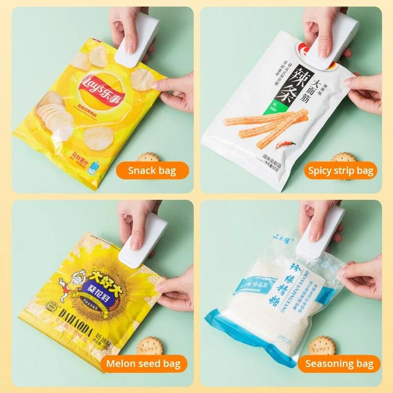 Mini Heat Bag Sealing Machine Package Sealer Bags Thermal Plastic Food Bag Closure Portable Sealer Packing